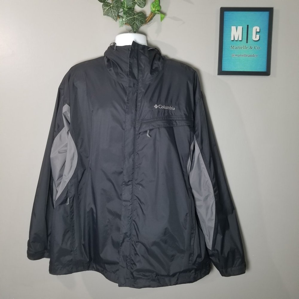 Columbia Men's Black Gray Waterproof Jacket XL